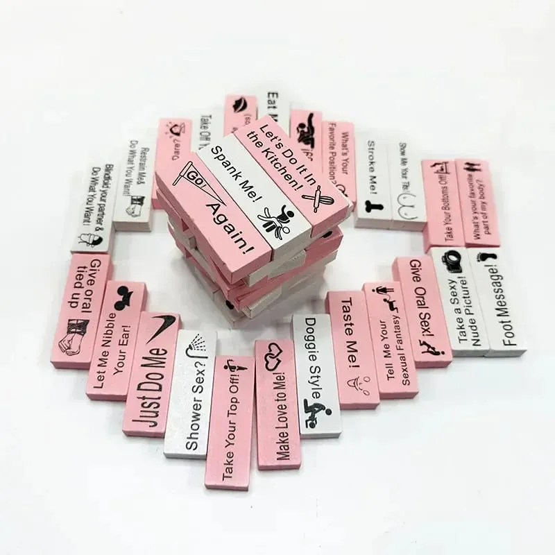 48Pcs Wooden Sex Block Tumbling Tower Stacking GamesGame For Adults Sex Toys Valentine For Couples Erotica Party SM Block — image 9