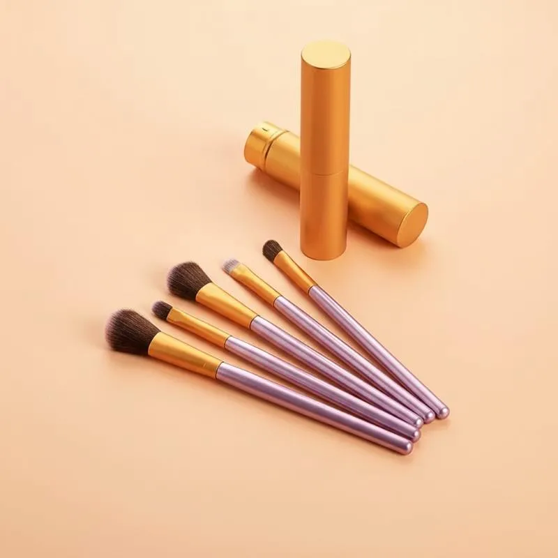 5pcs eyeliner Brush With Storage Tube Eye Makeup Brushes Set Soft Eyeshadow Brush Smudging Brush — image 2