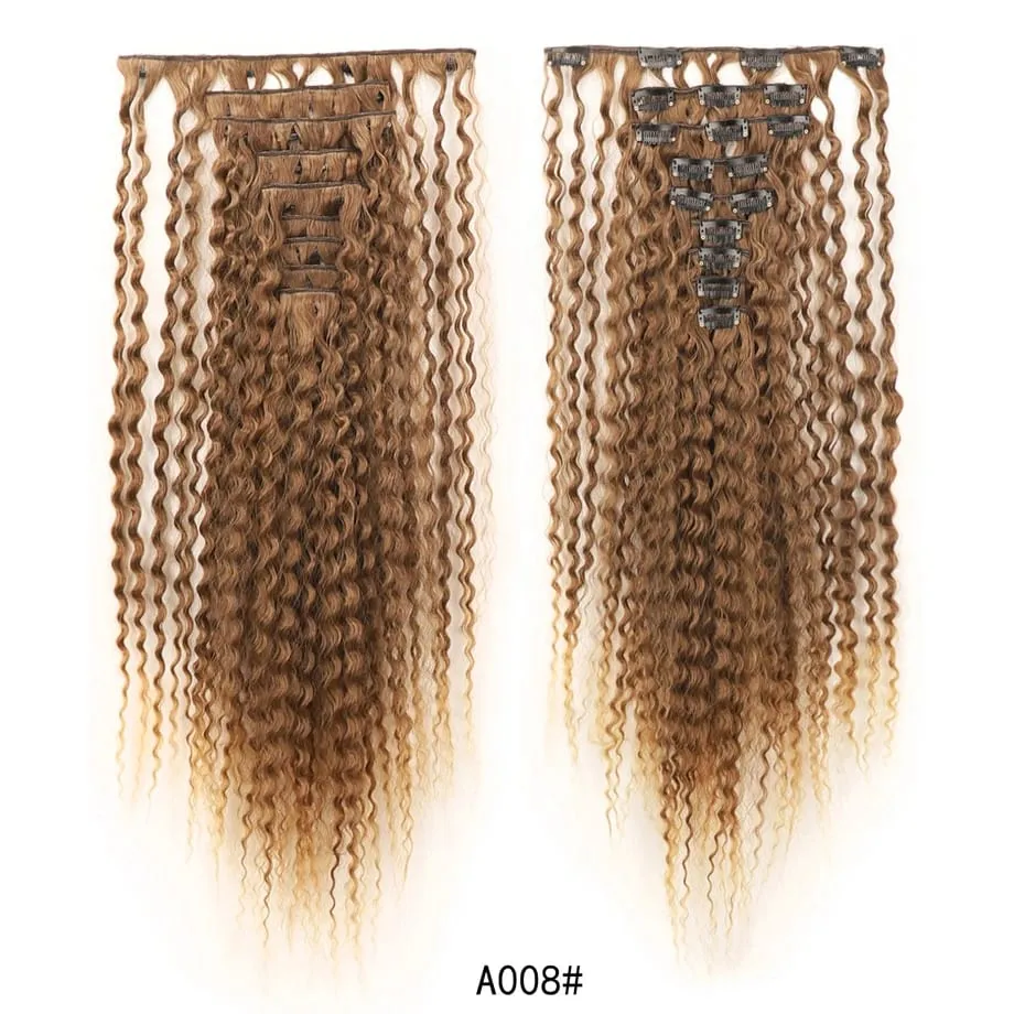 9pcs Clip in Hair Extensions 22 Inch Curly Wavy Hair Extension Loose Long Soft Synthetic Hairpieces for Women Daily Hairstyle — image 14