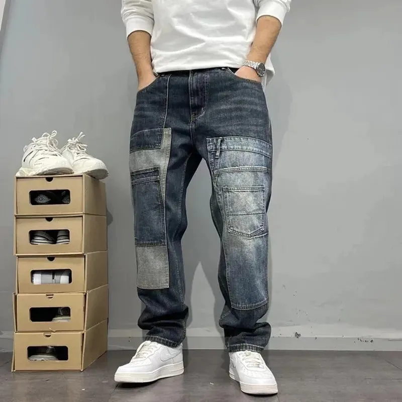 Spring/Autumn Fashion Trendy American Retro Straight Leg Stretch Denim Jeans Men's Casual Loose Fit Sports High Quality Jeans — image 1