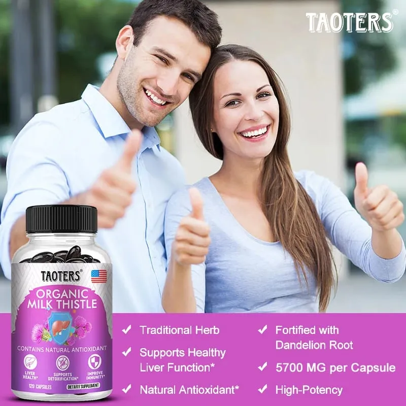 6X Organic Milk Thistle Extract Capsules Help Liver Detox & Cleanse Liver Antioxidant Detox Overall Health