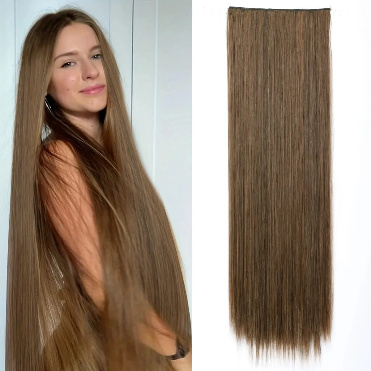Synthetic Super Long Straight 5 Clip In Hair Extensions 32Inch One Piece Hairpiece for Women Multiple Colors Hair Extensions — image 10