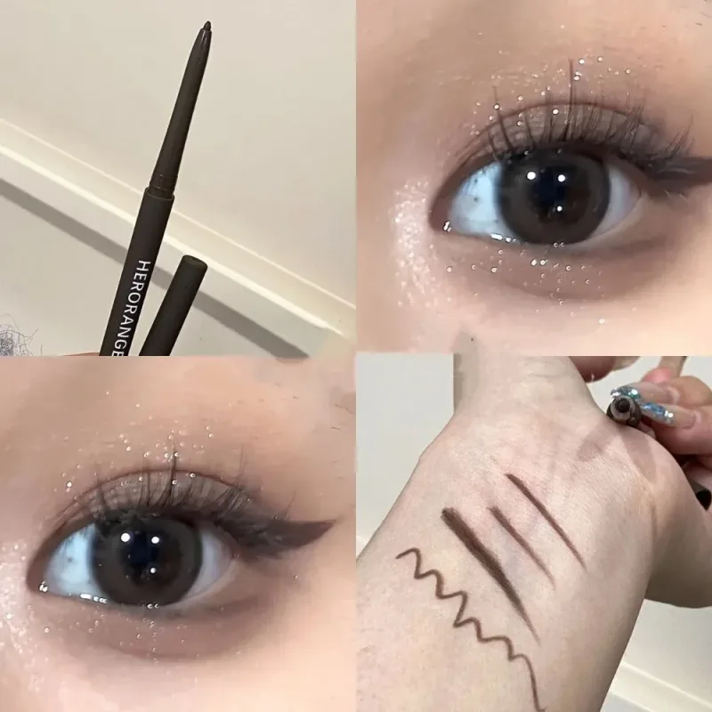 Ultra-fine Gel Eyeliner Pencil Black Brown Under Eye Liner Pen Waterproof Matte Lying Silkworm Quick Drying Lasting Eyes Makeup — image 5
