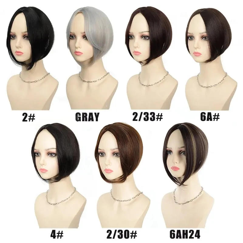 Wig Piece for Women with Bangs Covering Their White Hair and a Thin Invisible Replacement Piece for Their Hair