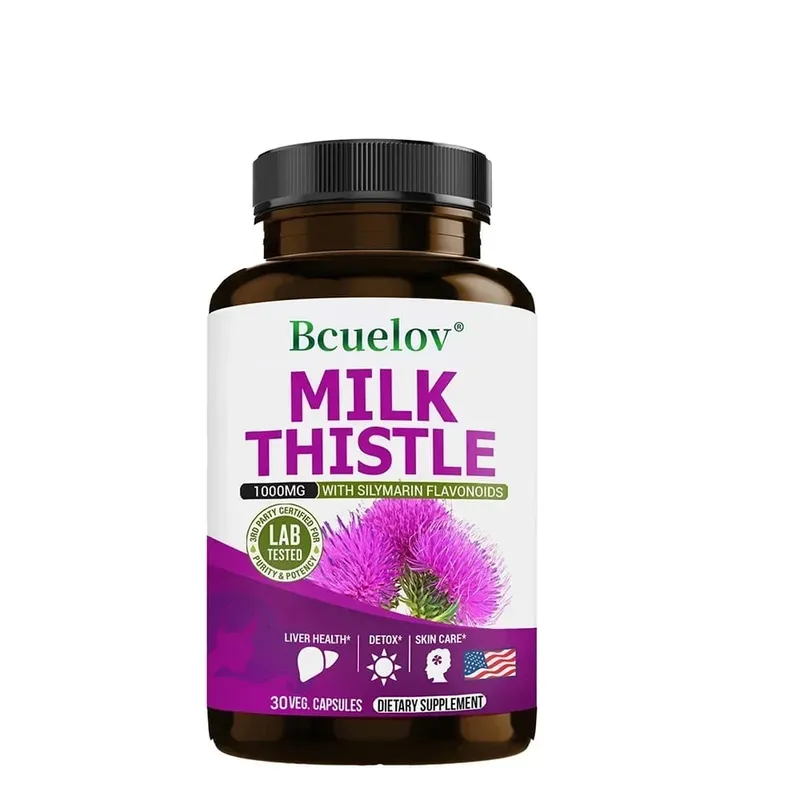 Milk Thistle Extract 1000mg - Gluten-Free Non-GMO Antioxidant Supplements for Healthy Skin Liver Detox Digestion Immune — image 8