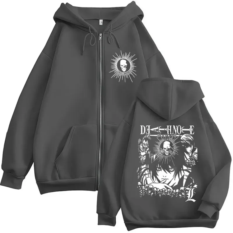 Anime Death Note Ryuk Yagami Light L·Lawliet Zipper Hoodies Men Women Clothing Fashion Casual Zip Up Hooded Sweatshirts Jackets — image 5