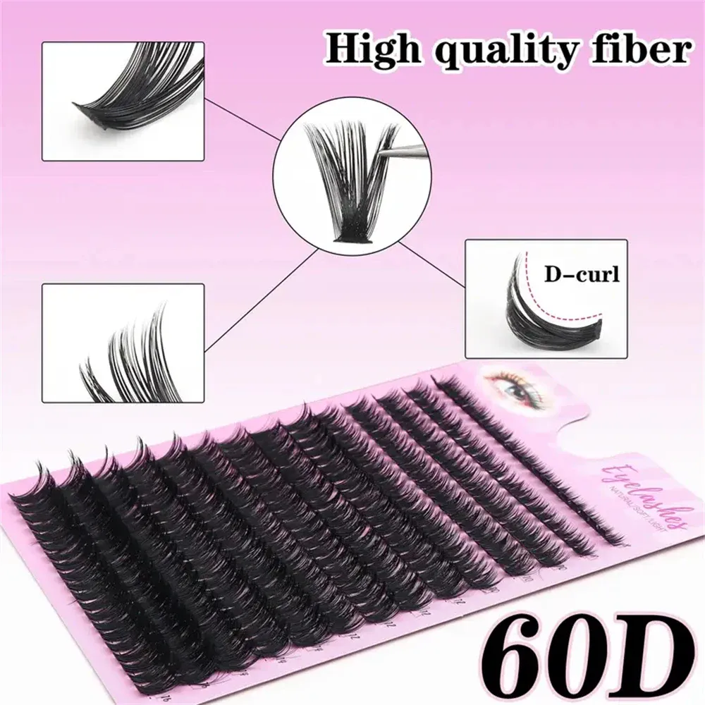 80D Faux Mink Cluster Lashes D Curl Volume Individual Lash Clusters Soft Segmented False Eyelashes DIY Natural Eye Makeup Tool — image 2