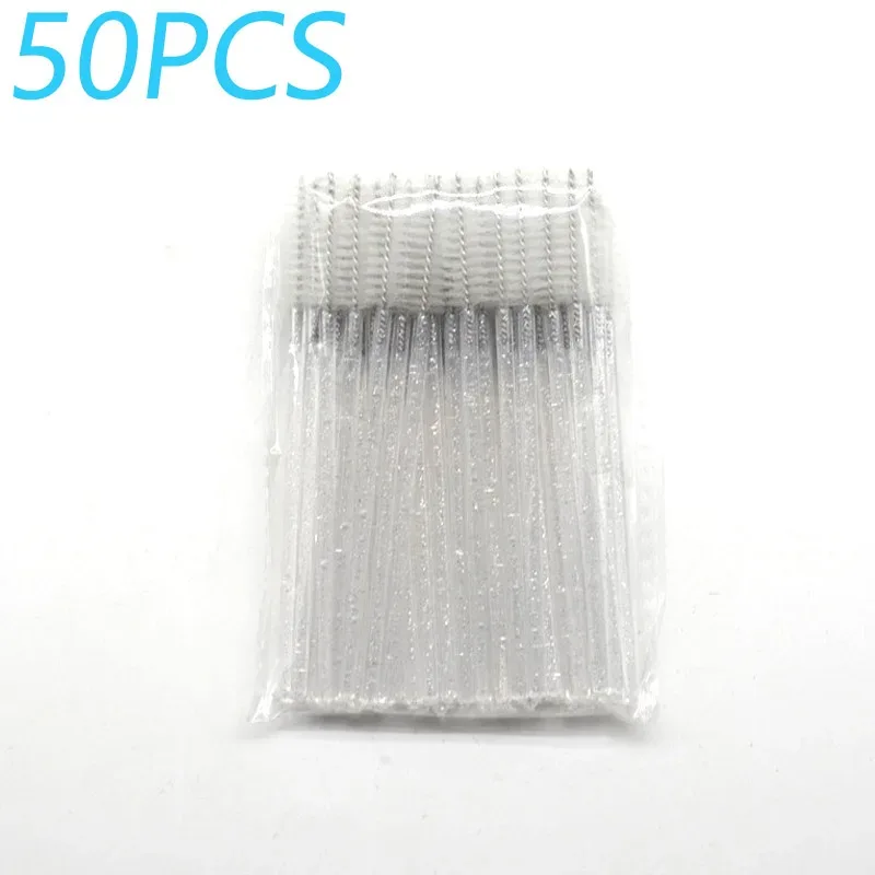50pcs Crystal Rod Disposable Eyelash Brushes Eyelash Comb Eyebrow Comb Eyelash Curl Spiral Multi purpose Portable Makeup Brush — image 15