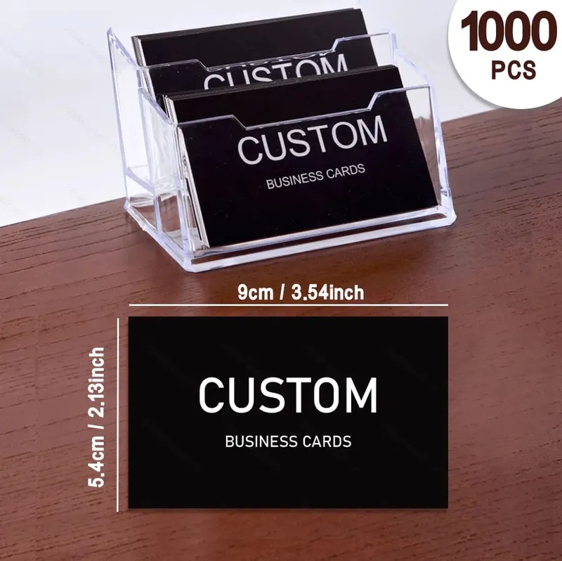 200/500/1000pcs Customizable Cards Personalized Business Cards with Acrylic Storage Box Matte Film Thank You Invitations — image 10