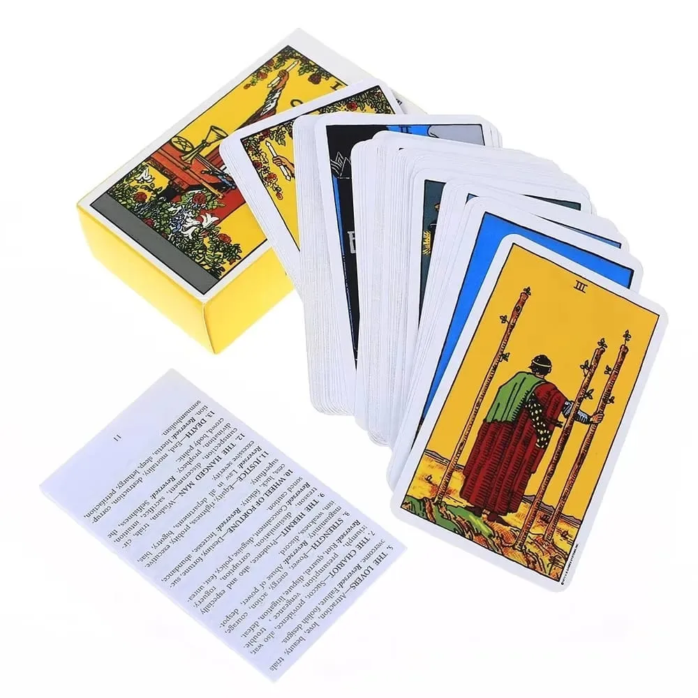 Rider Waite Tarot Card Divination Personal Use Tarot Deckภาษาอังกฤษเต็มรูปแบบภาษาสเปนOracles DeckสำหรับGirl Boardเล่นเกม — image 6