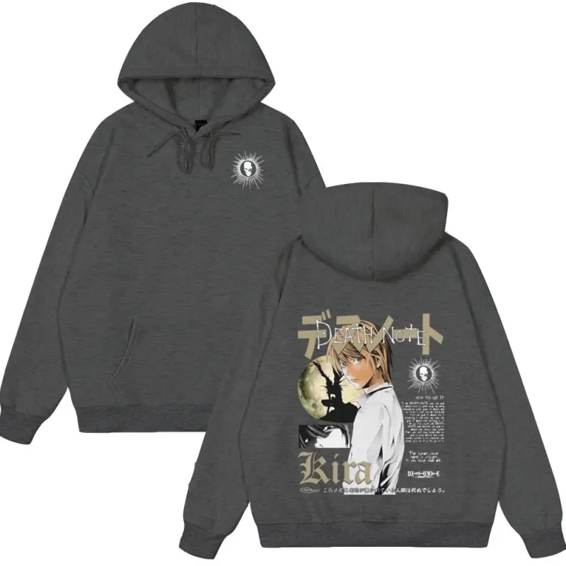 Japan Anime Death Note Yagami Light Tops Men High Quality Cotton Clothes Fashion Hip Hop Couple Hoodies Winter Funny Streetwear — image 12