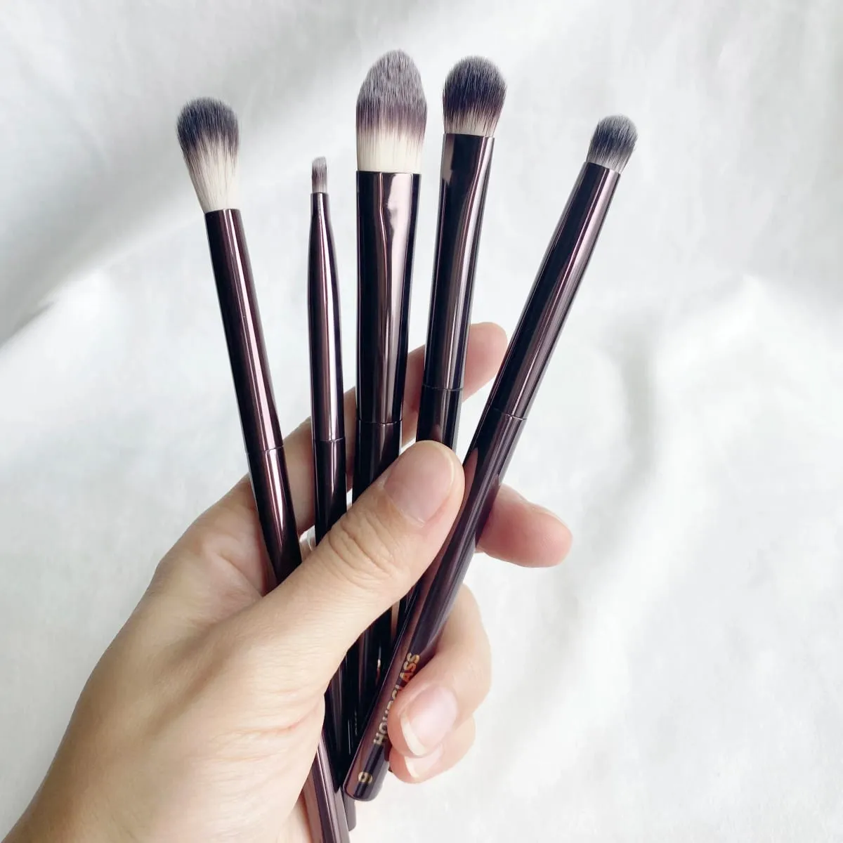 Set di pennelli per trucco per occhi a clessidra Set di pennelli cosmetici per ombretti di lusso Miscelazione Modellatura Contorno Evidenziazione Fodera per correttore per sopracciglia
