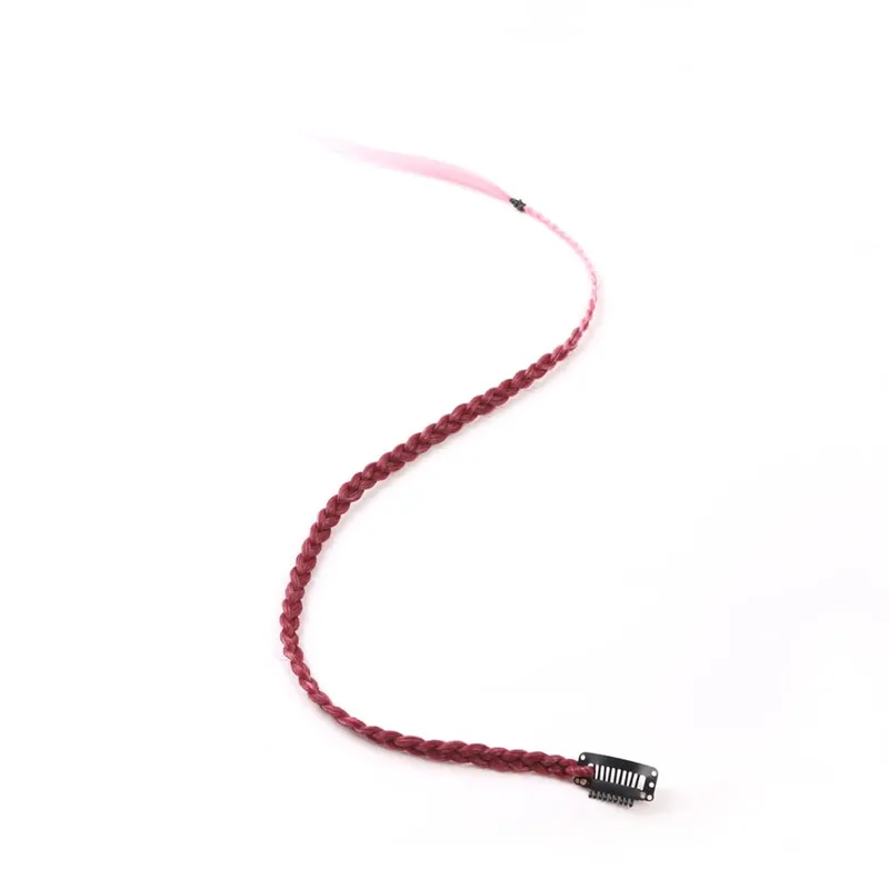 Estensioni clip-in sintetiche da 5 pezzi / lotto per le donne Coda di cavallo Arcobaleno Estensione dei capelli treccia 22 '' Ombre Parrucchino Treccia con clip — image 24