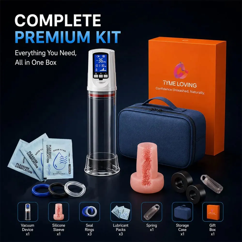 Smart Automatic Penis Pump LCD Display Vacuum Therapy System Male Enlarger Device 5 Pressure Control Silicone Sleeve Kit for Men