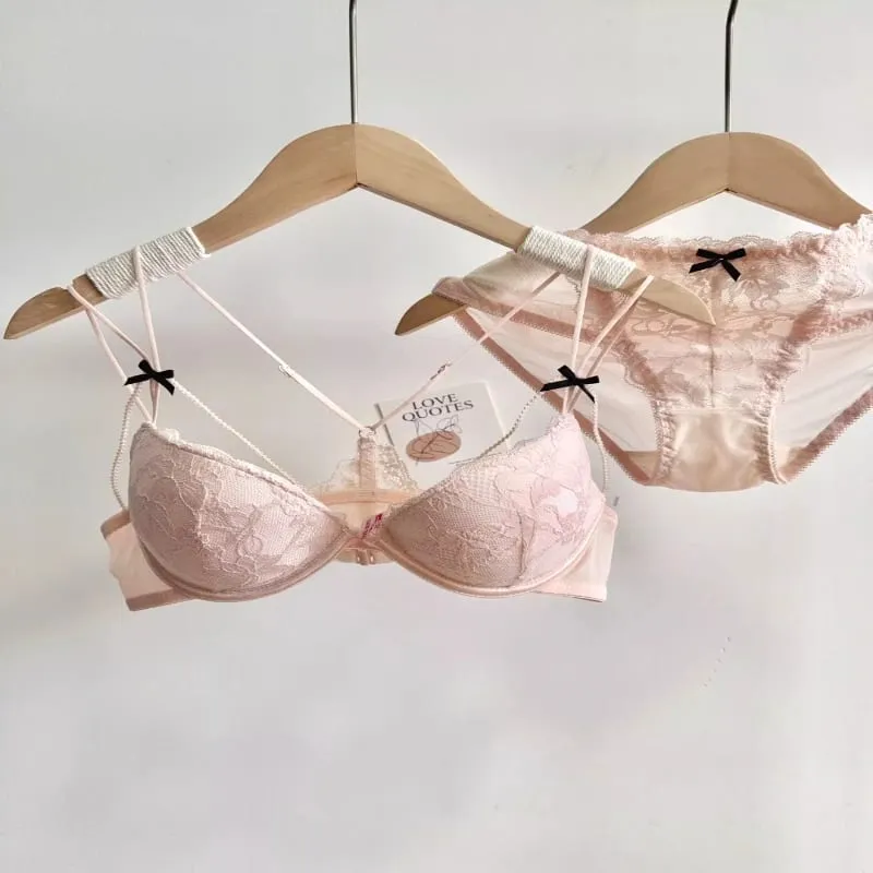 Conjunto Lencería Encaje Cierre Delantero Mujer Sin Varilla Push Up Sujetador Delicadamente Forrado Correas Delicadas — image 10