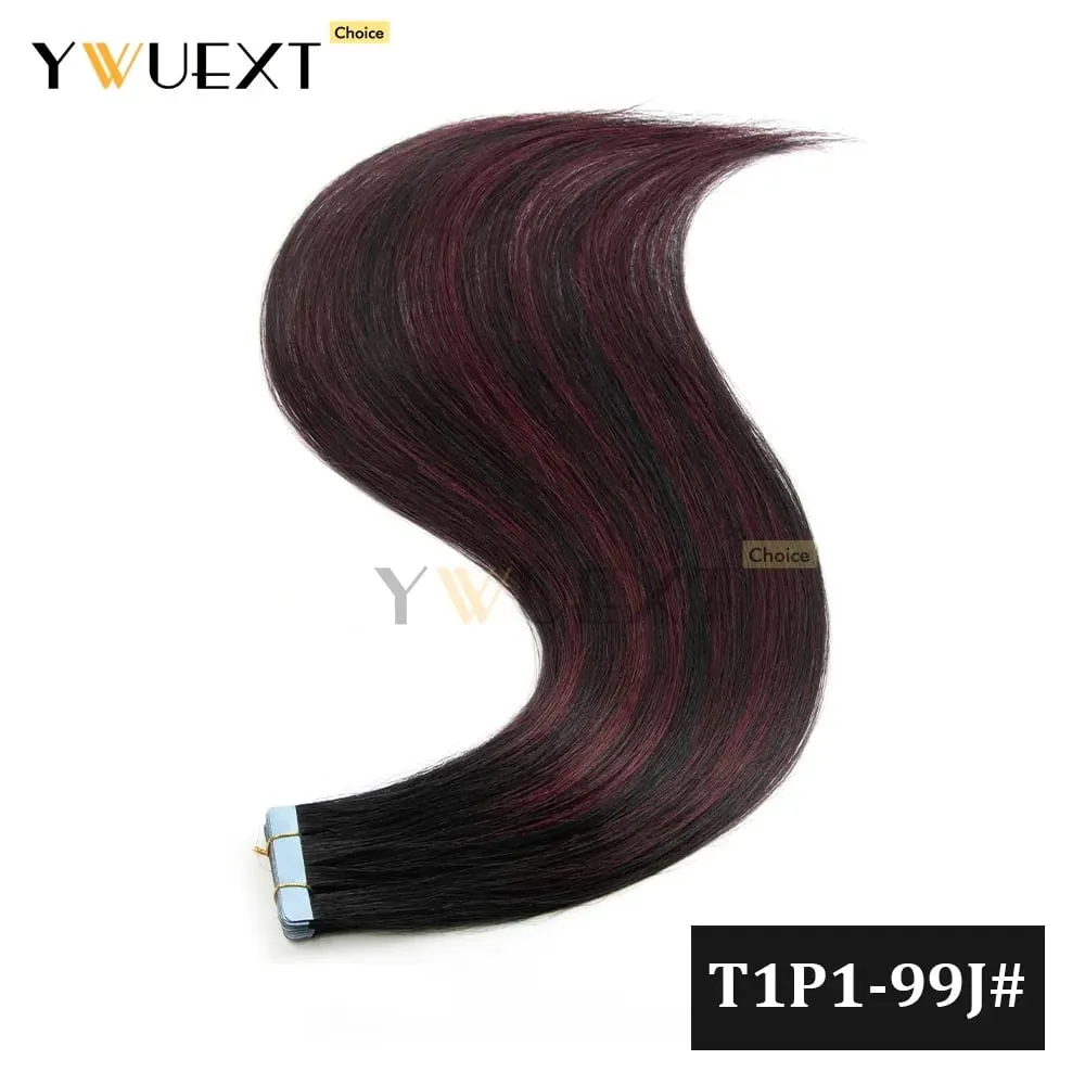 20pcs/Pack Gradient Colors Tape in Human Hair Extensions Add Volume And Length for Women 30g 16-20 inches Salon Quality YWUEXT — image 17