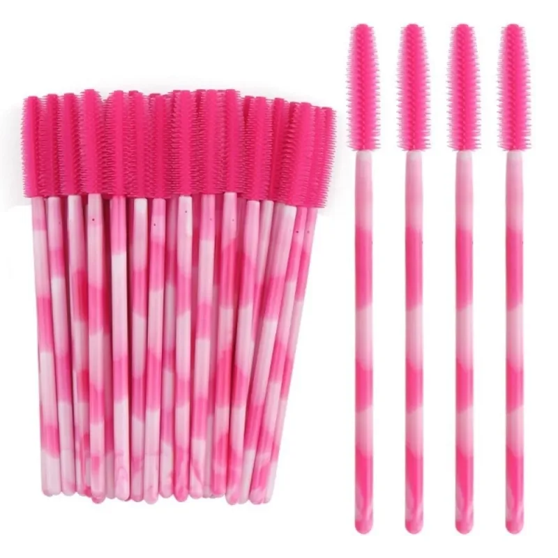 50Pcs Disposable Eyelash Brushes Silicone Makeup Tools Mascara Wand Applicator Rainbow Color Microbrush Eyebrow Comb Girl — image 8