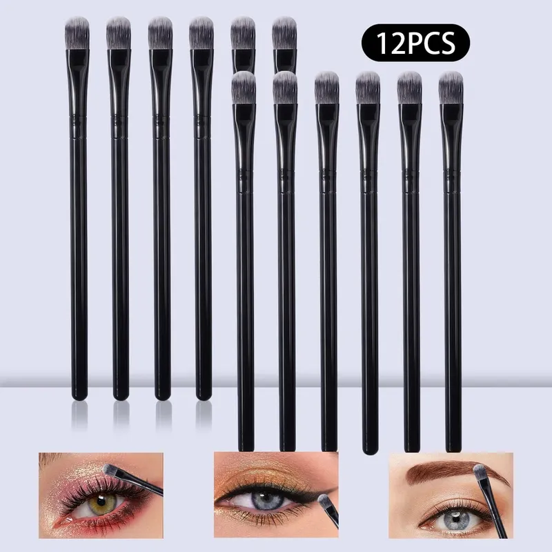12PCS Soft Bristle Eyeshadow Brush Set - Eye Makeup Blending Brush Highlighter Brush Concealer Brush Portable Makeup Tools