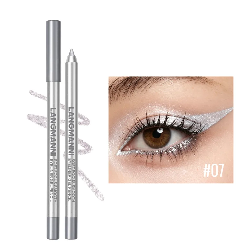 Pearlescent Green Eyeliner Pencil 12 Color Smooth Eye Pigment Glitter Eye Liner Eyeshadow Pen Long-Lasting Waterproof Eye Makeup — image 11