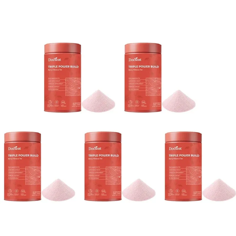 Docteat Triple Power Build Creatine Powder with Creatine HCL Creatine Monohydrate Electrolyte Hydration Blend 30 Servings