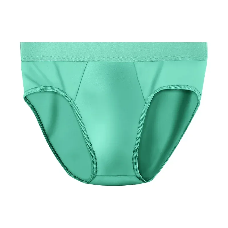 1pc Men's ice - silk underwear. Thin - style for summer, with U - convex briefs. solid - colored shorts — image 4