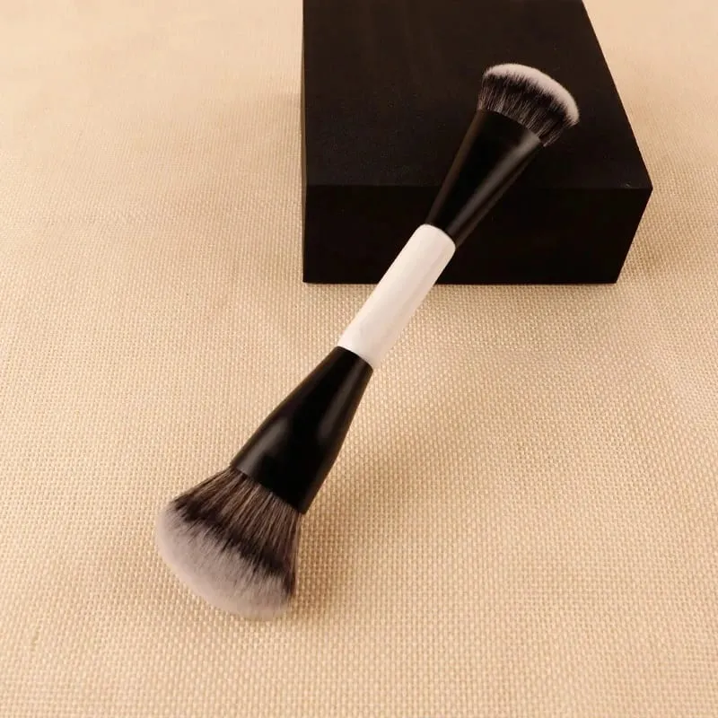 1pc Double Ended Angled Foundation Makeup Brushes Multifunctional Blush Make Up Brush Wood Handle Cosmetic Tool Mari F4 — image 2