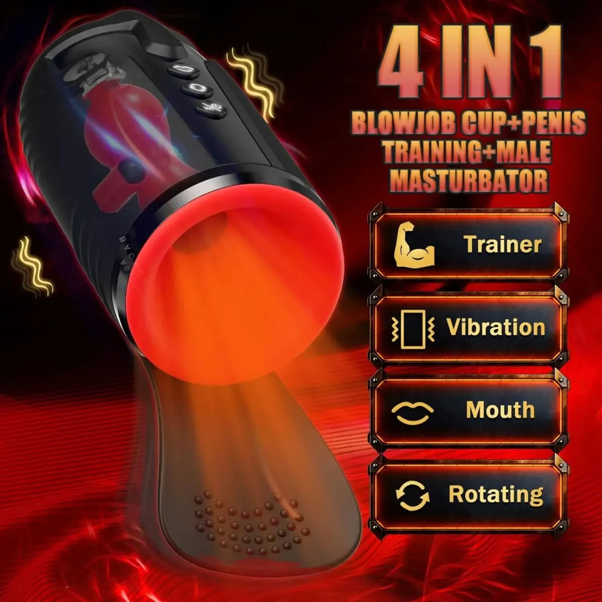 Male Masturbator Penis Training Vibrator Glans Massage Testicle Stimulator Delay Stamina Trainer Blowjob Machine Sex Toy for Men