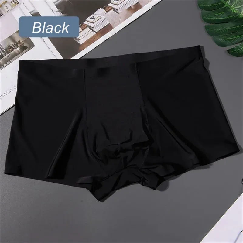 3PCS 고품질 남자의 얼음 실크 속옷 여름 얇은 통기성 원활한 팬티 섹시한 남성 속옷 플러스 크기 — image 13