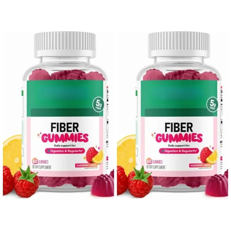 Fiber Gummies for Digestive Health and Regularity - Raspberry Lemon Flavor Natural Chicory Root Prebiotic Fiber - Daily Gummy — image 8