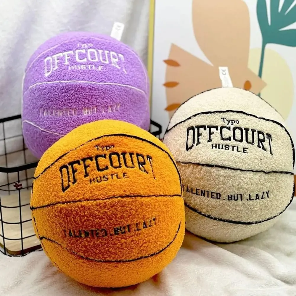 New Soft Offcourt Basketball Pillow Pillow Cushions Fuzzy Basketball Shaped Pillow Pillow Bedroom — image 3