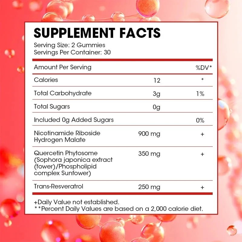 Kexinsh NAD Gummies อาหารเสริม Aging Defense Liposomal NAD Nicotinamide Riboside Resveratrol 1500mg Nad Plus วิตามิน B3 D3 — image 5