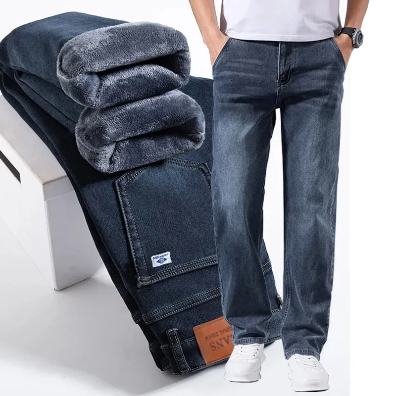 Men's Loose Straight Leg Jeans Retro Washed Elastic Casual Pants Suitable for All Seasons Versatile Pants — image 4