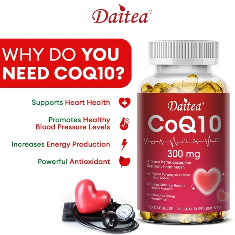 Coenzyme Q10 - 300 Mg Supports Energy Cognitive Ability and Heart Brain and Cell Health Antioxidant Improves Sleep Quality — image 2
