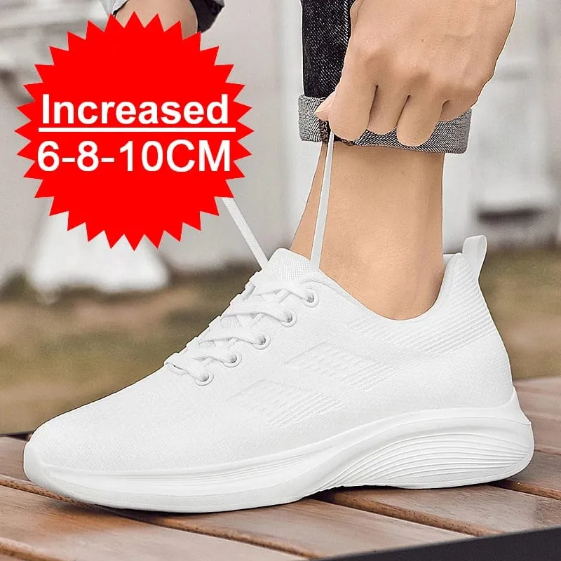 Flying Weaving Breathable Increase 8/10cm Invisible Height Increasing Casual Sneakers Men All Match Non-Slip Soft Walking Shoes — image 2
