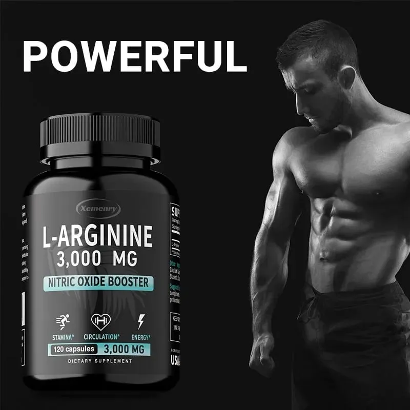 L-Arginine Capsules Supplement - for Energy Strength and Endurance Support During Exercise | Muscle Mass Non-Gmo — image 2