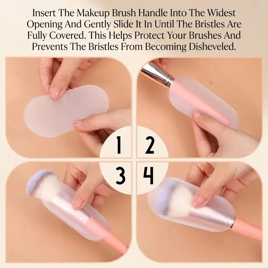 18pcs/set Makeup Brush Dust Cover 9-Size Universal Fit Clear Storage Bag for MakeUp Brushes Waterproof Bristle Protection Cover — image 5