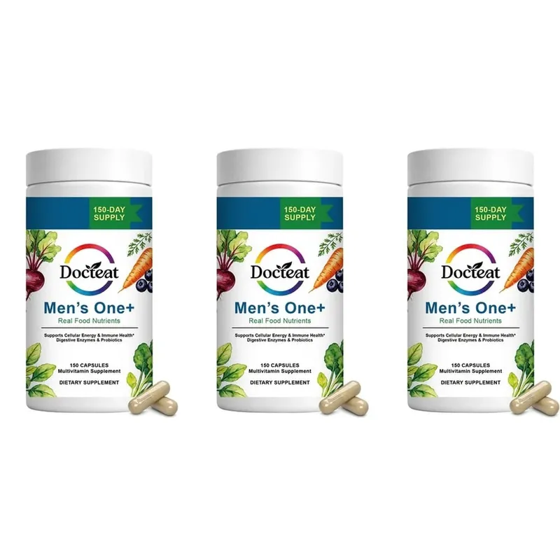 Docteat Men's One+ Real Food Nutrients Capsules with Vitamins & Minerals for Energy Immune & Digestive Support Men 150 Capsules — image 10
