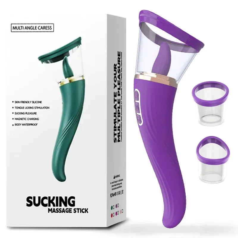 Tongue Licking with Sucking G Spot Vibrator 3 in 1 Sex Toys for Women Powerful Clitoral Nipple Oral Sucker Stimulation Massager — image 1