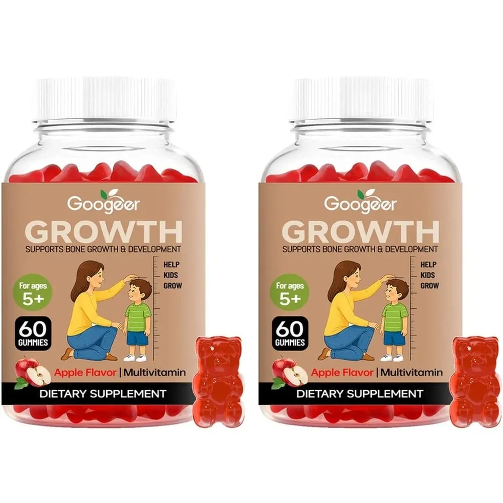 Kids Height Growth Support Gummies with Essential Growth Nutrition and Multivitamin Supports Healthy Height & Bone Development