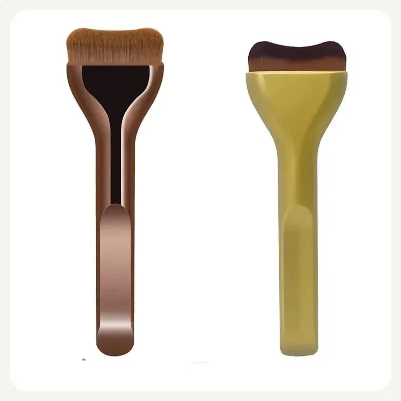 New 2Pcs Professional Foundation Makeup Brushes Soft Dense Hair for Blending Liquid Cream Flawless Powder Makeup Beauty Tools — image 4