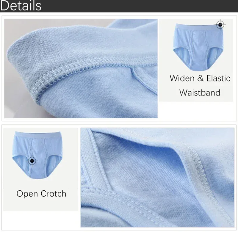 Solid Color Fat Plus Size Men's Underwear Mens Underpants 100% Cotton Comfortable Breathable Loose Large Size Men Briefs Panties