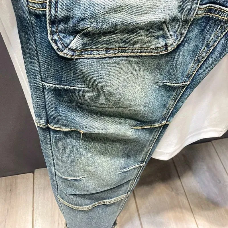 Spring and Autumn New Fashionable Solid Color American Retro Straight leg Jeans for Men's Casual Sports High quality Jeans 28-36 — image 5