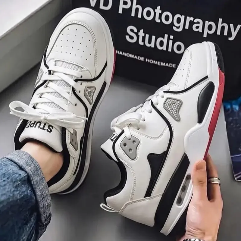 Unisex Sneakers Spring Summer Retro Basketball Style White Color Block Casual Board Shoes Streetwear Chunky Sole School — image 6