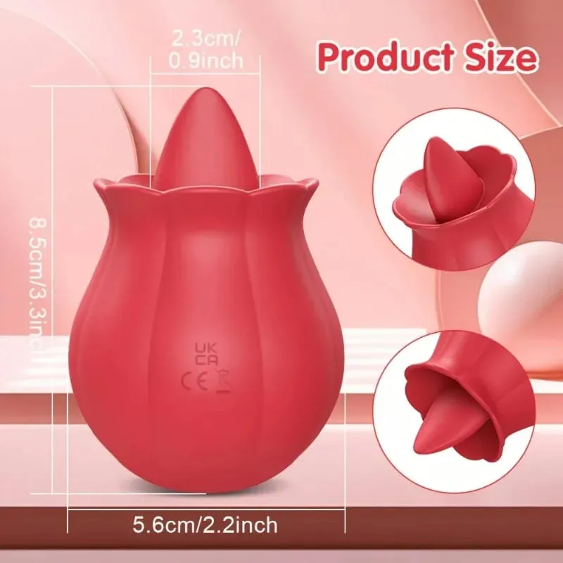 Powerful Tongue Vibrator Female Rose G Spot Oral Clitoris Stimulator Lick Vagin Massager Masturbation Adult Sex Toys for Women