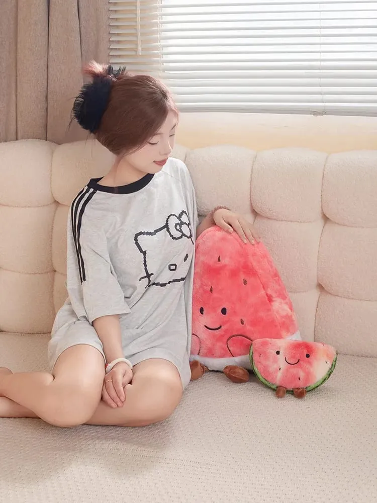23/45cm Cute Watermelon Slice Plush Pillow Smiling Face Cute Triangular Fruit Red Cushion with Legs Plushie Decoration Gift — image 10