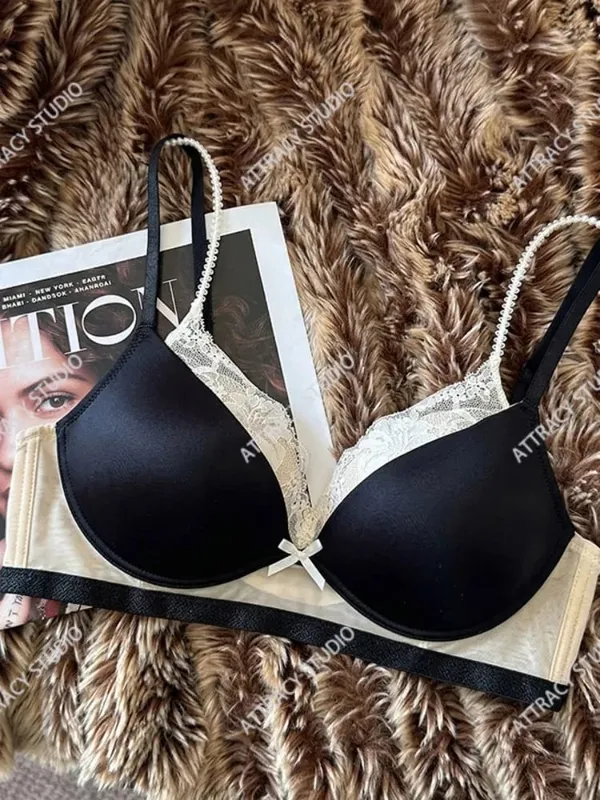 Japanese Dark Lace Deep V Push-Up Bra Breathable Lifting & Enhancing Sexy Mesh Underwire-Free Comfort Hot Sale BANERDANNI S-L