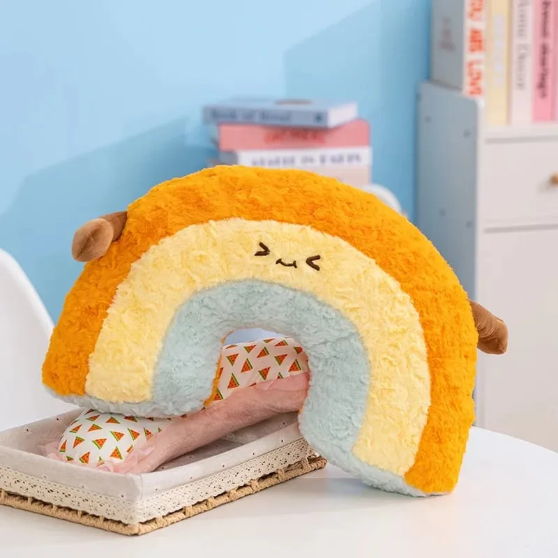 45/55CM Cloud Rainbow Plush Pillow Stuffed Soft Cartoon Weather Sofa Decor Toy Cushion for Kids Bedroom Office — image 4