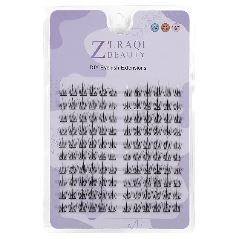 Tapered Thick Fox Eye Manga Cluster Lashes Jiefuxin Large Capacity Tray DIY Segmented Individual Self-Graft Lash Extensions