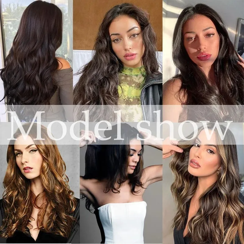 20Inch Synthetic 4 Clip Long Curly V-Shaped Hair Extension Natural Invisible Fashion Lazy Easy Wear Hairpiece for Women Party — image 6
