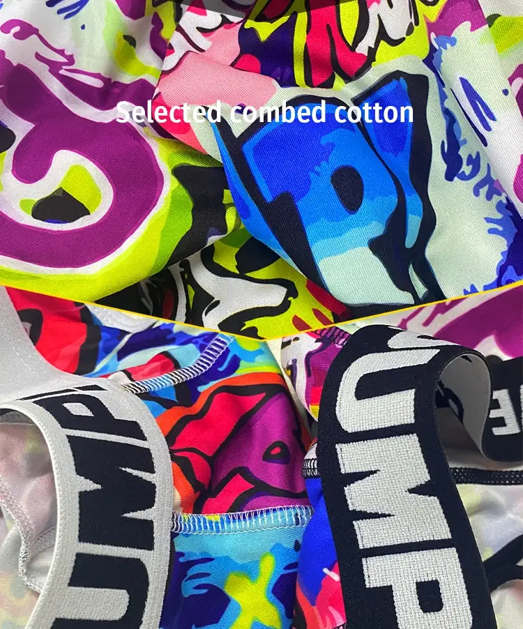 1PCS Men's Cotton Nylon Blend Boxer Briefs All-Over Graffiti Print Wide Elastic Waistband Non-Tight Fashion Sport Underwear — image 11